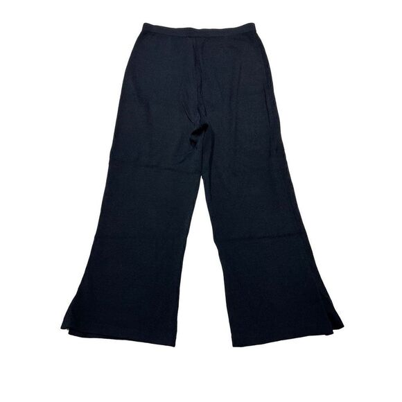 St. John Evening Womens Knit Pull On High Waisted Wide Leg Pants Black Size 10 - Picture 2 of 9